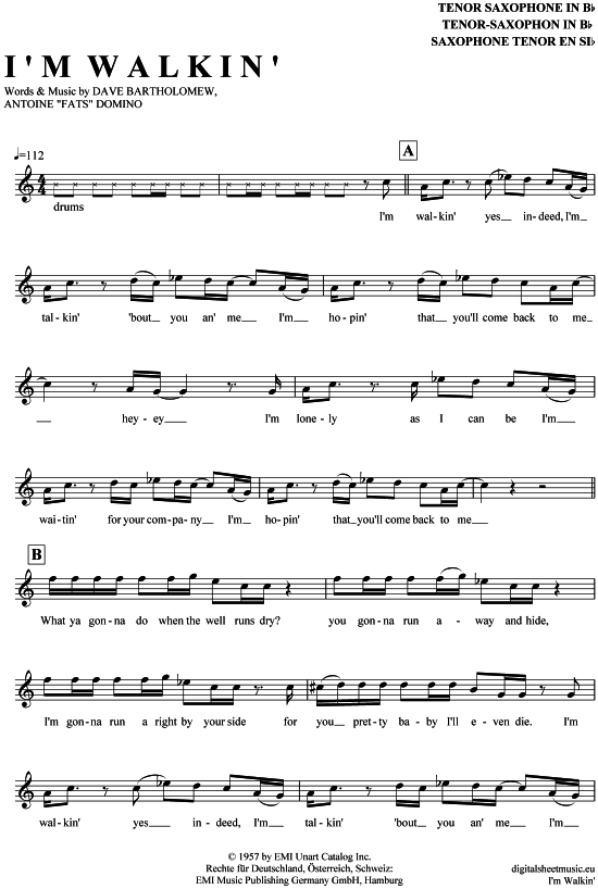 Product gallery: Page 1 of 4 I´m walkin , Domino, Fats, Tenor Saxophone