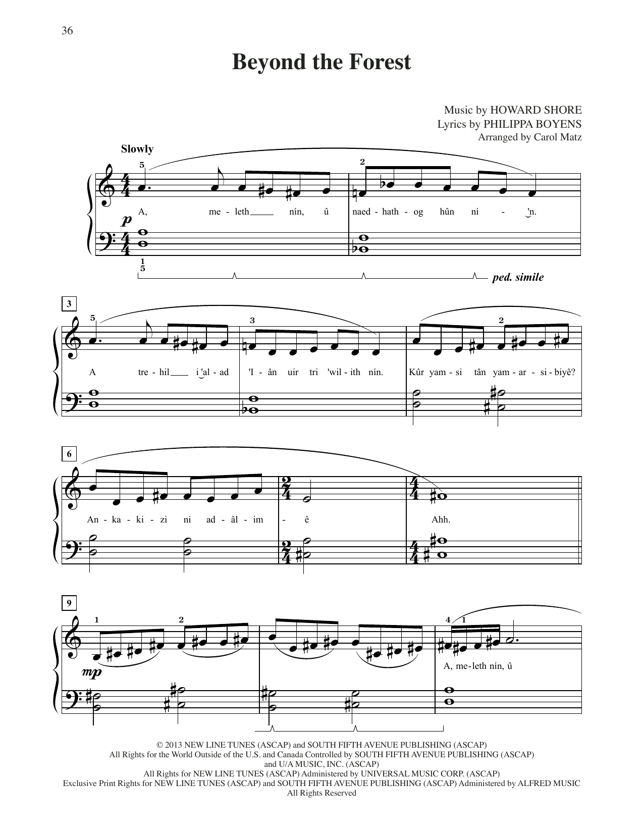 Product picture to: Beyond The Forest (from The Hobbit: The Desolation of Smaug) (arr. Carol Matz)