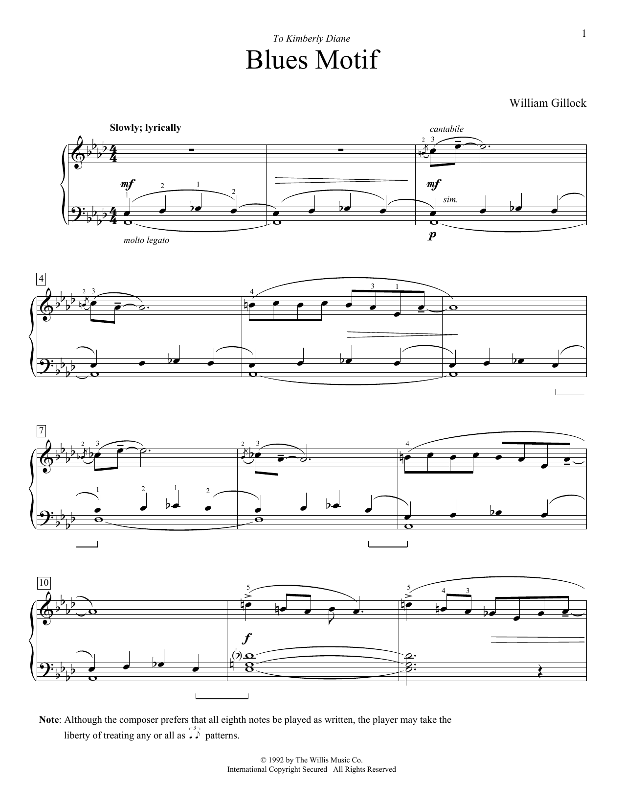 Produktgalerie: Seite 1 von 1 Blues Motif, William Gillock, Klavier