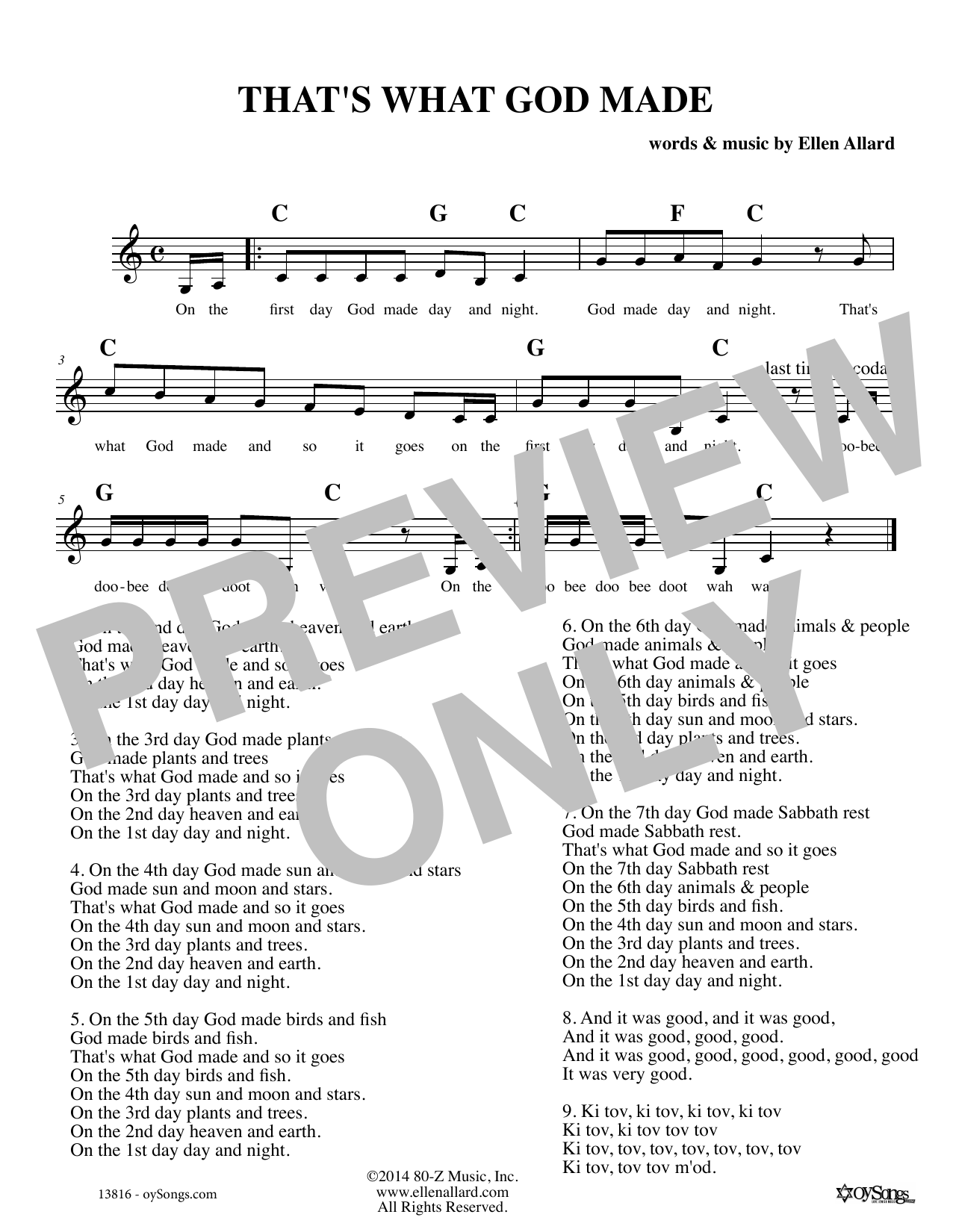 Produktgalerie: Seite 1 von 1 That's What God Made, Ellen Allard, Melodieinstrument