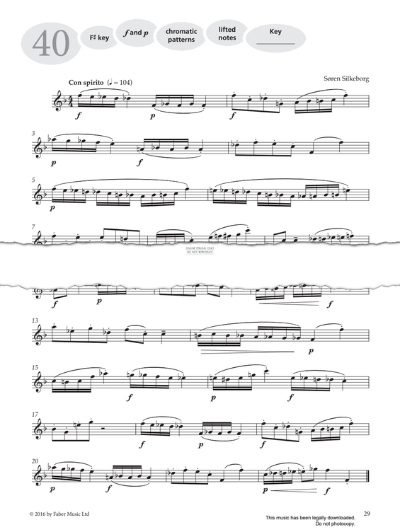 Product gallery: Page 1 of 1 Study No.40 'Con Spirito' (from 'More Graded Studies For Saxophone Book One'), Søren Silkeborg