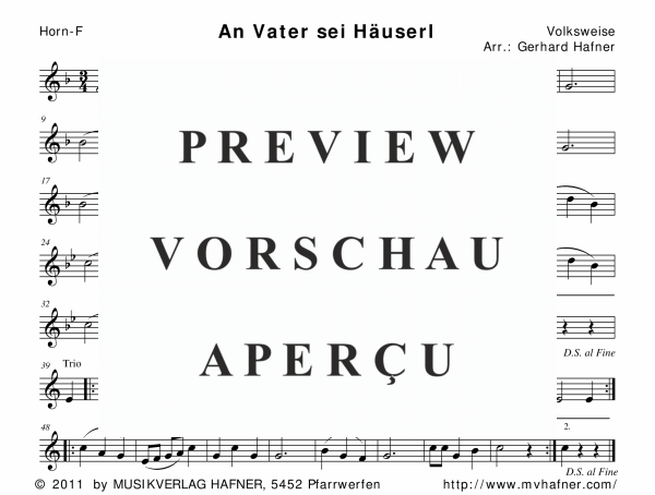gallery: An Vater sei Häuserl, , (woodwind and brass)