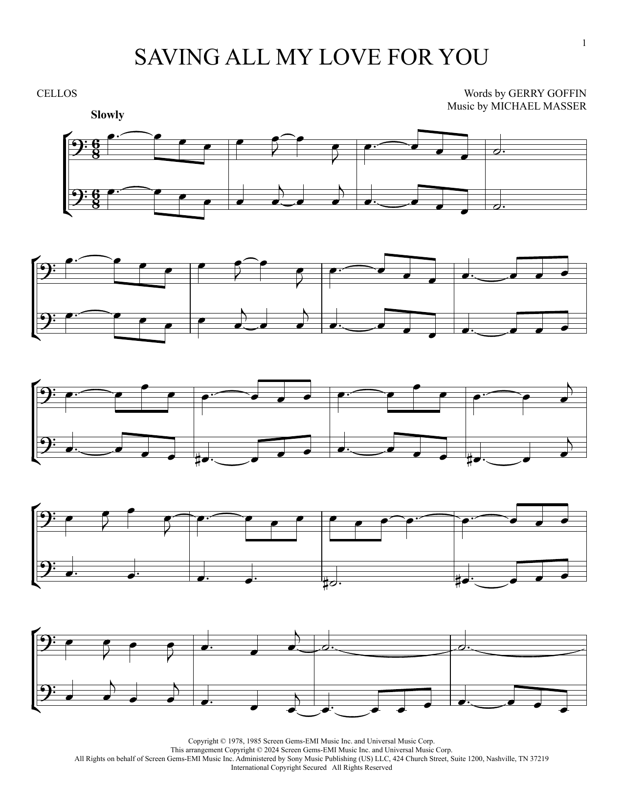 Produktgalerie: Seite 1 von 1 Saving All My Love For You, Whitney Houston, Violoncello