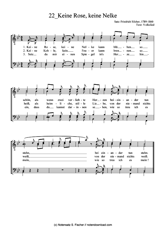 Product picture to: Keine Rose, keine Nelke  Friedrich Silcher (1789-1860)