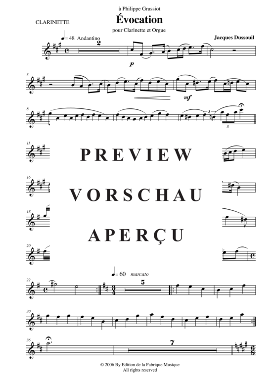 Product gallery: Page 11 of 12 Évocation , , (clarinet in Bb + organ)