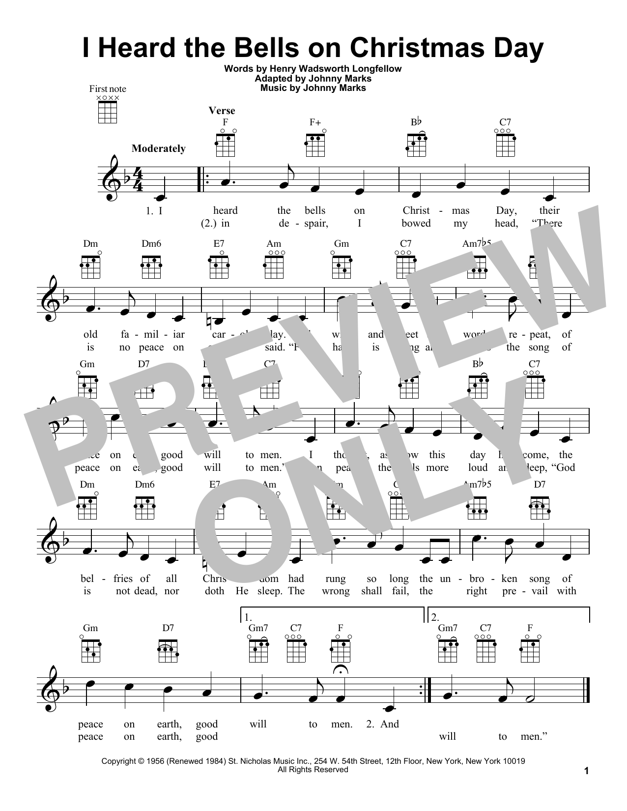 Product gallery: Page 1 of 1 I Heard The Bells On Christmas Day, Johnny Marks