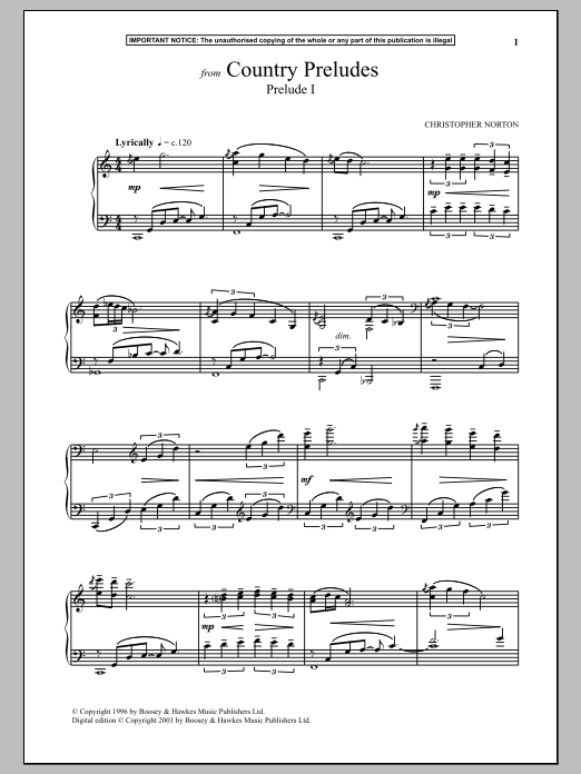 Product gallery: Page 1 of 1 Country Preludes, Prelude I, Christopher Norton
