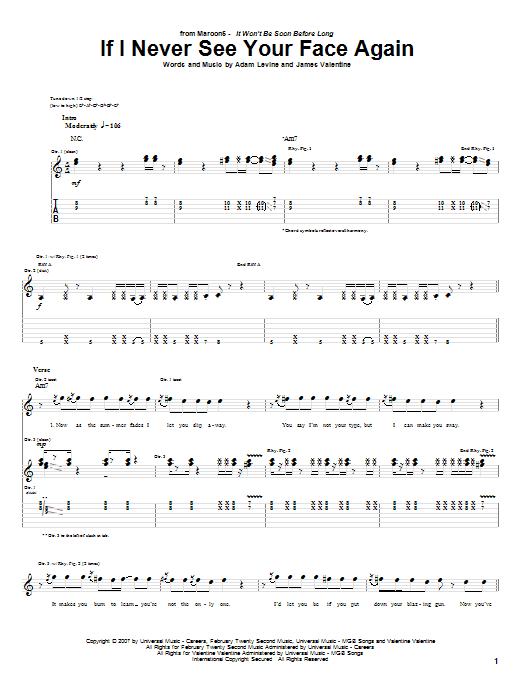 Product gallery: Page 1 of 1 If I Never See Your Face Again, Maroon 5