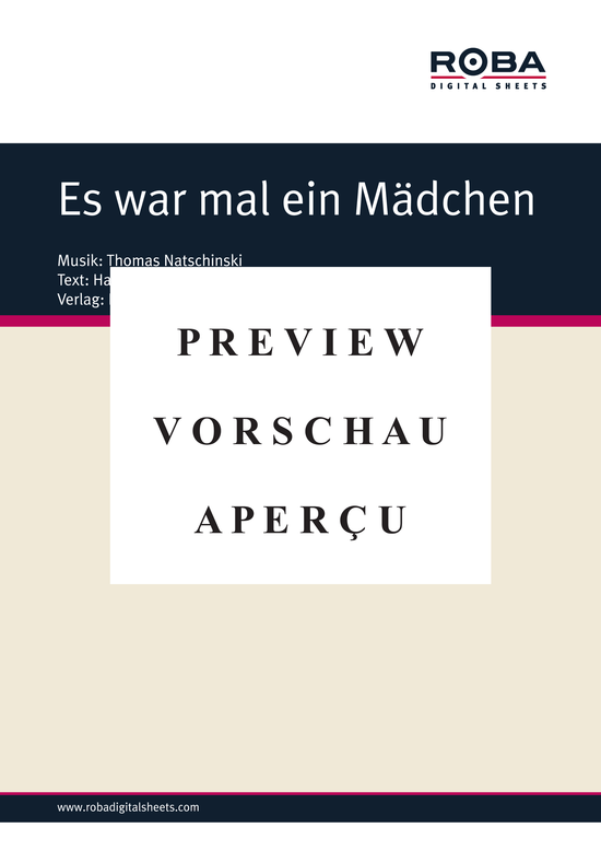 Produktgalerie: Seite 2 von 3 Es war mal ein Mädchen , , Klavier und Gesang