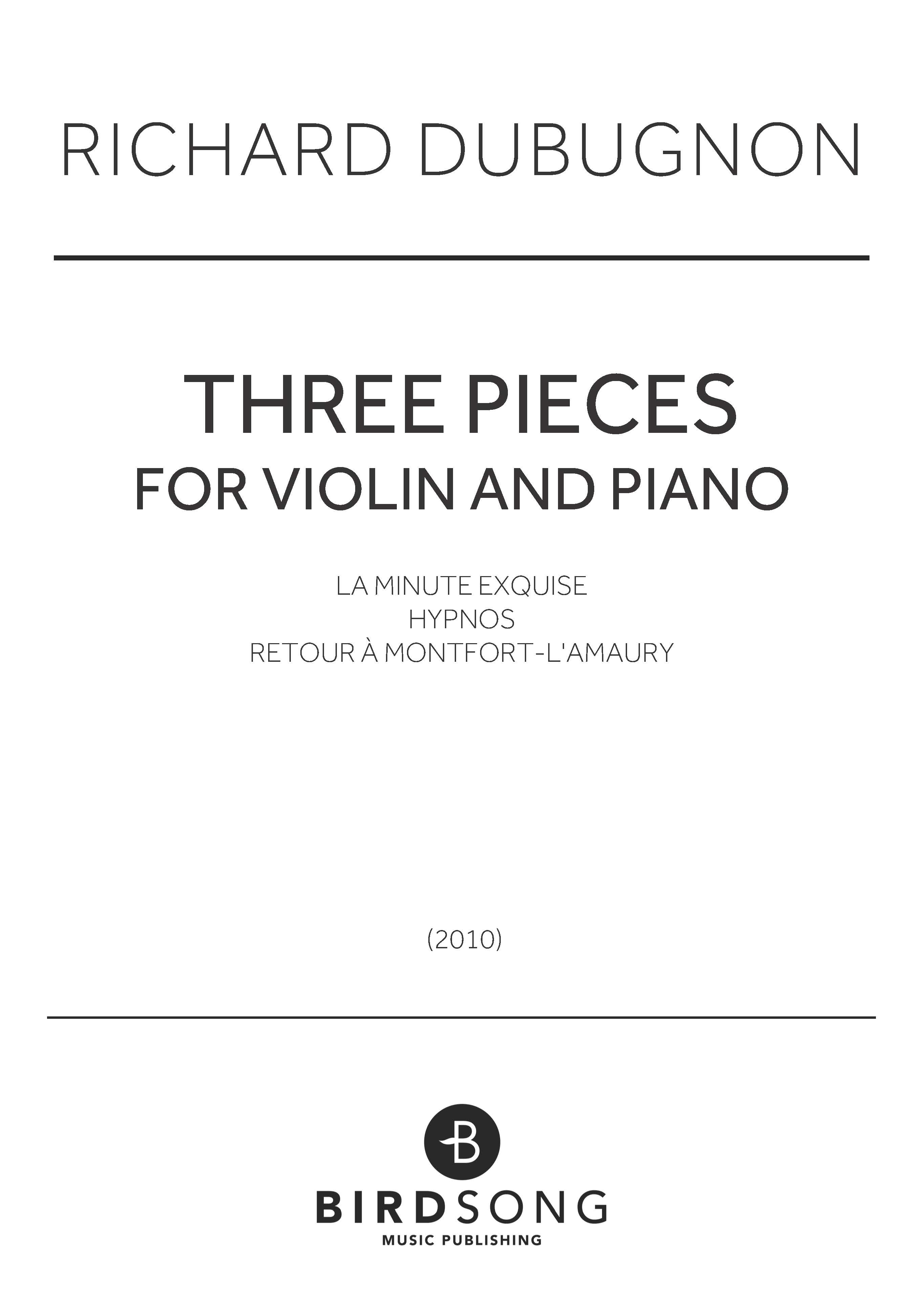 Produktbild zu: Three Pieces for Violin and Piano