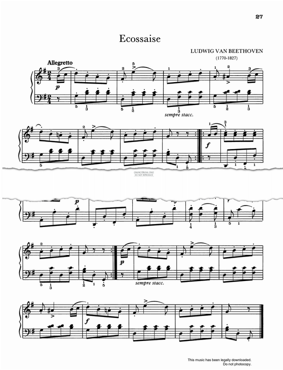 Product gallery: Page 1 of 1 Ecossaise, Ludwig van Beethoven