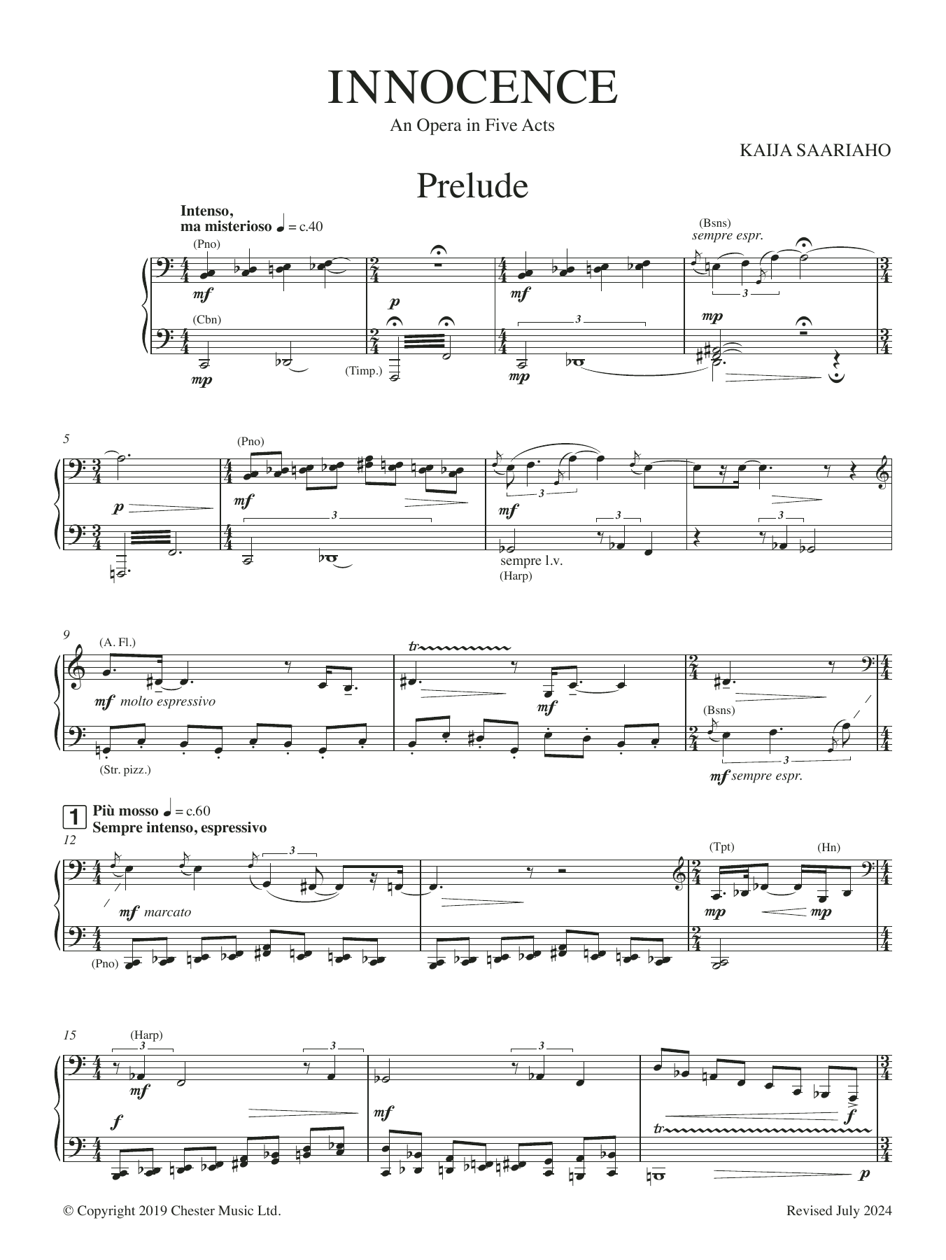 Product picture to: Innocence (Vocal Score)