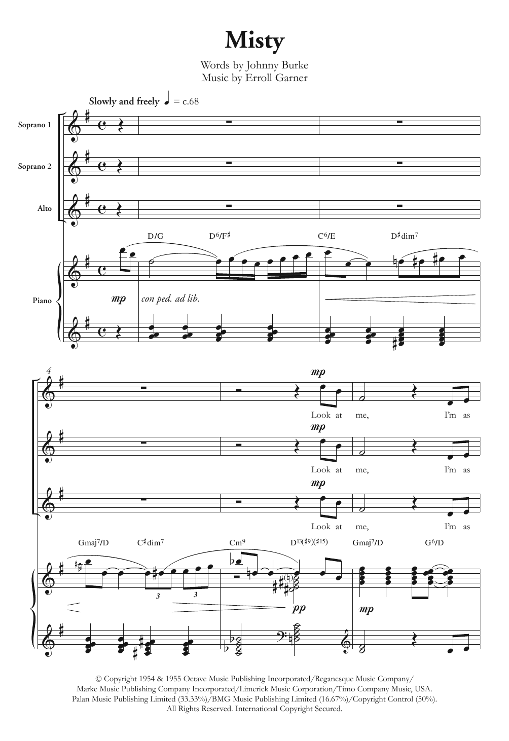 Produktgalerie: Seite 1 von 1 Misty (arr. Berty Rice), Ella Fitzgerald, Chor