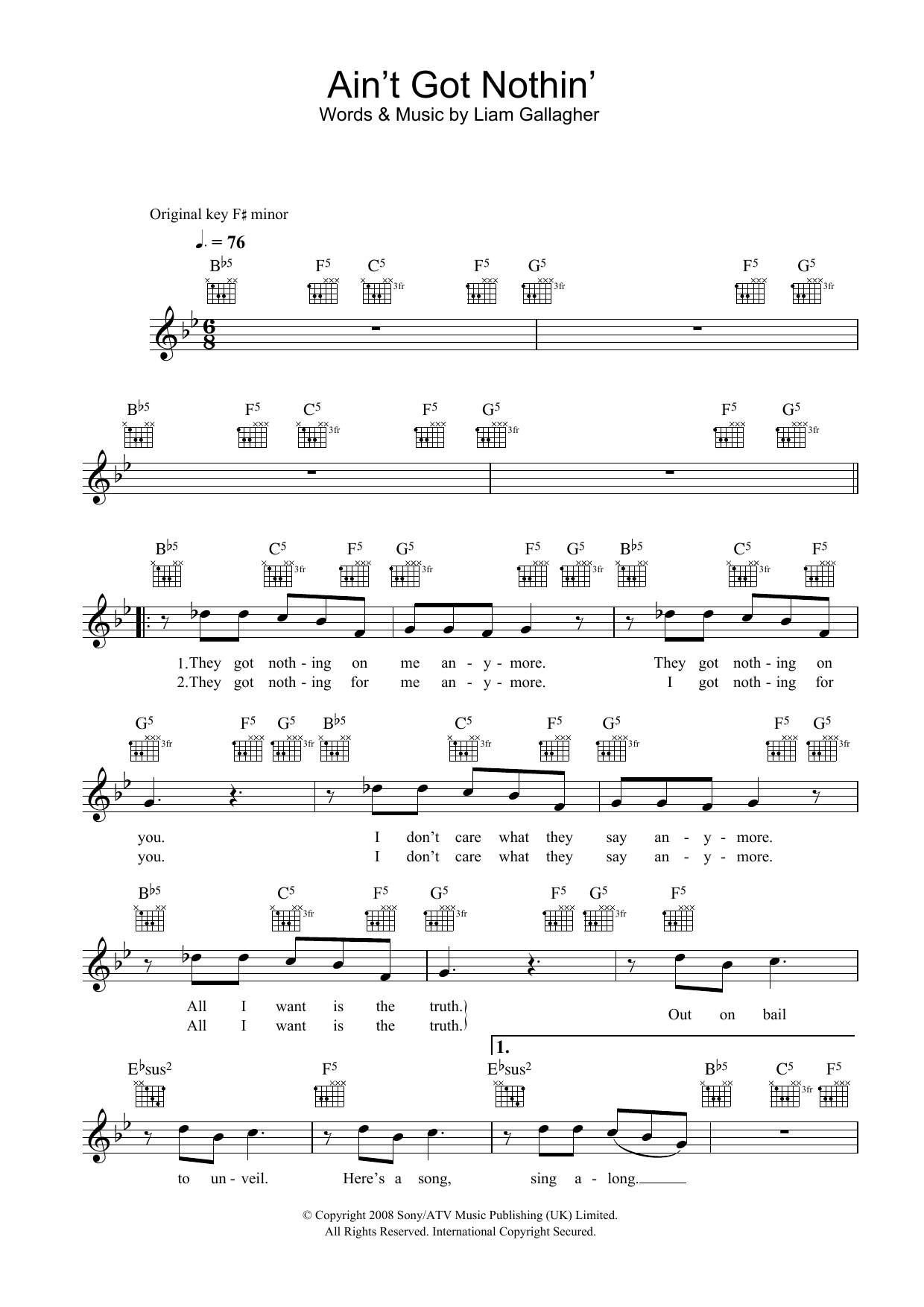 Produktgalerie: Seite 1 von 1 Ain't Got Nothin', Oasis, Melodieinstrument