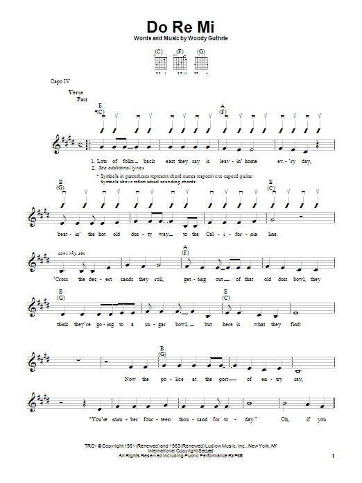 Product gallery: Page 1 of 1 Do Re Mi, Woody Guthrie