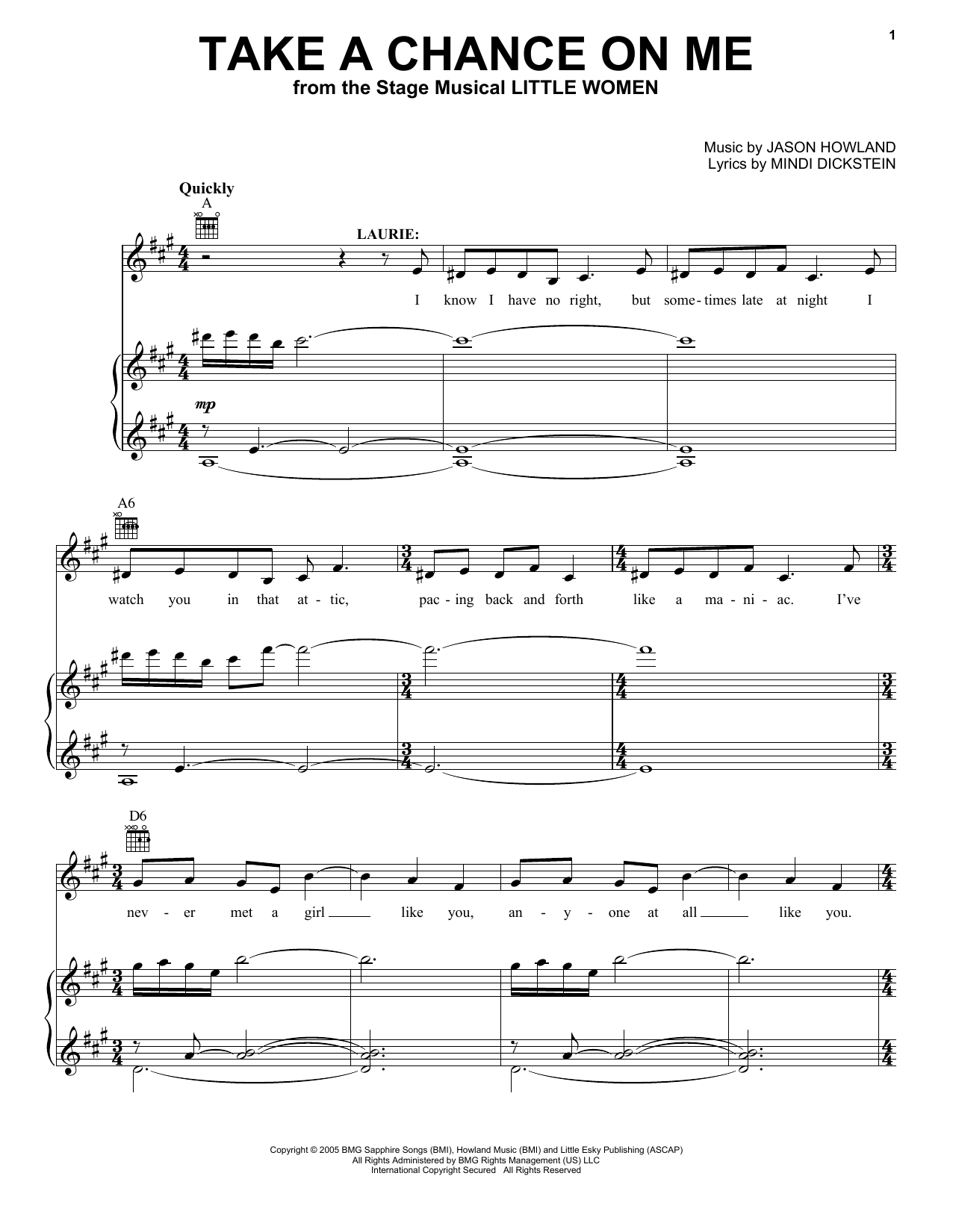 Product picture to: Take A Chance On Me (from Little Women - The Musical)