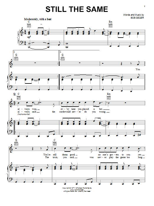Produktgalerie: Seite 1 von 1 Still The Same, Bob Seger, Gesang, Gitarre, Klavier
