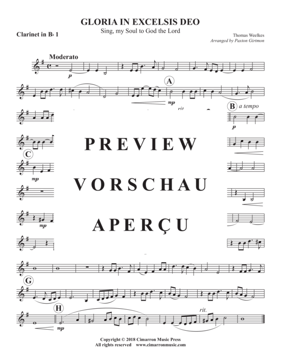 Product gallery: Page 9 of 12 Gloria in Excelsis Deo , , (woodwind ensemble 2x flute, 3x clarinet in Bb + bass clarinet)