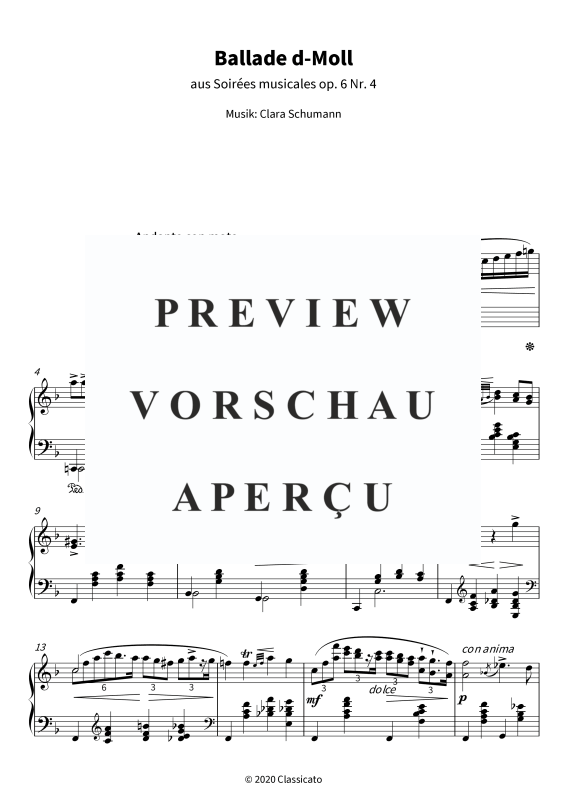 Produktgalerie: Seite 5 von 11 Ballade D-Moll - aus Soirées musicales op. 6 Nr. 4, , Klavier Solo