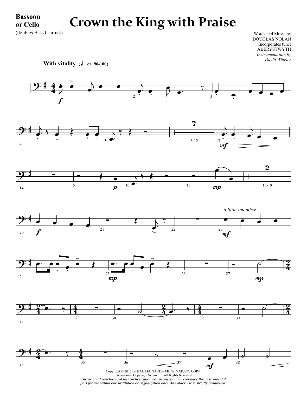 Product picture to: Crown the King with Praise - Bassoon/Cello (dbl. Bass Clar)