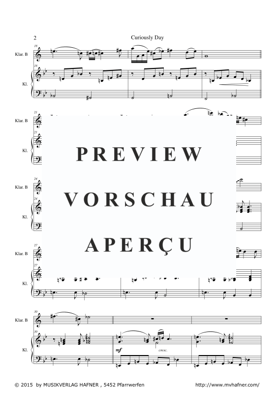 Product gallery: Page 7 of 10 Curiously Day, , (clarinet in Bb and piano)