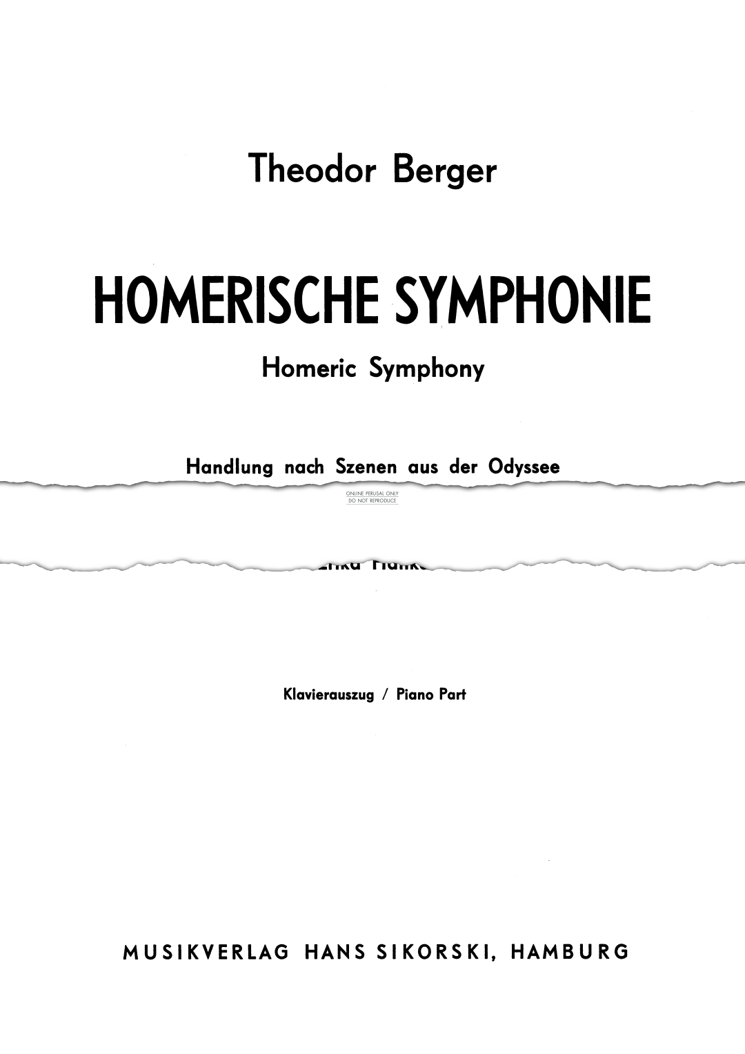 Produktbild zu: Homerische Sinfonie [Homeric Symphony]