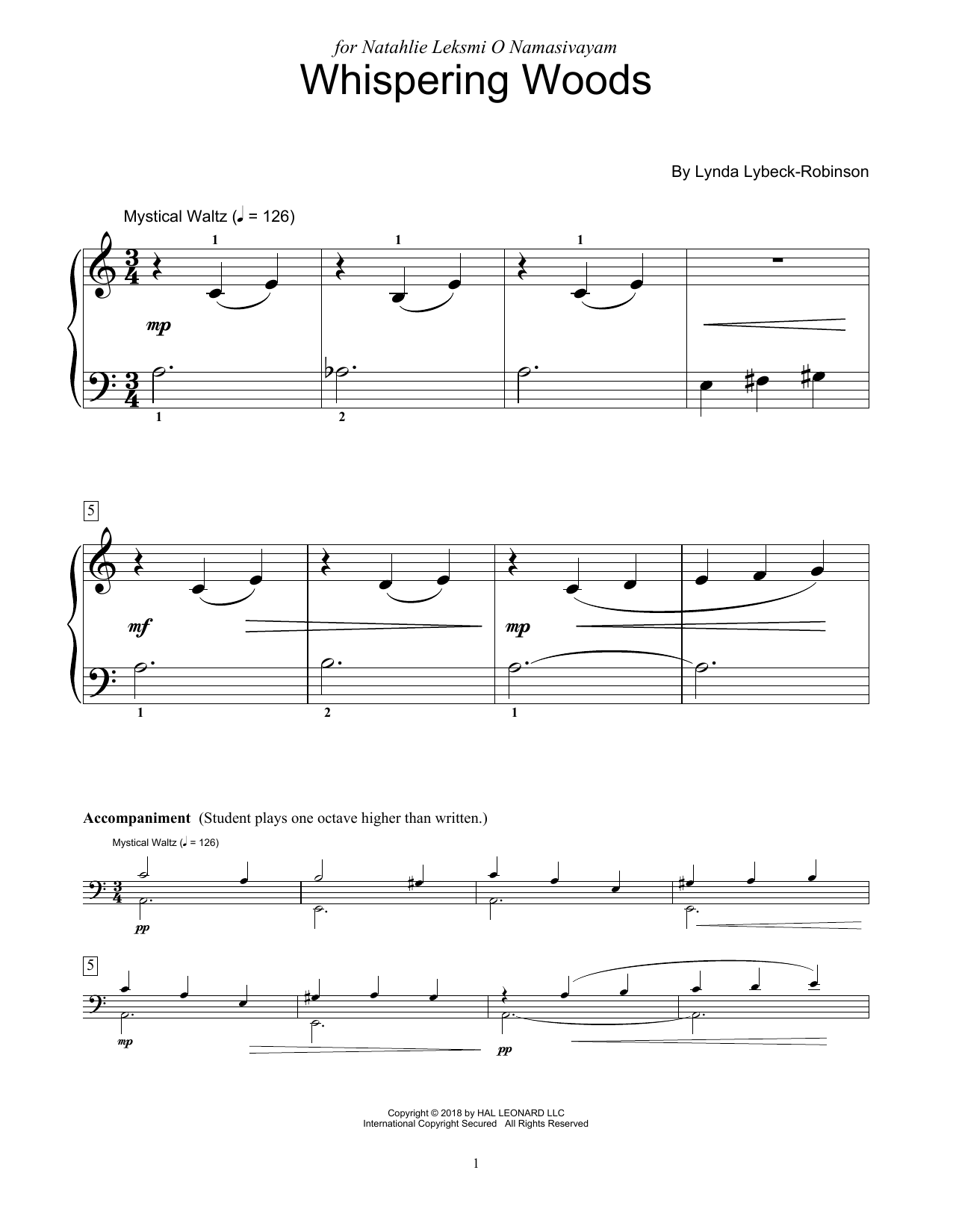 Produktgalerie: Seite 1 von 1 Whispering Woods, Lynda Lybeck-Robinson, Klavier