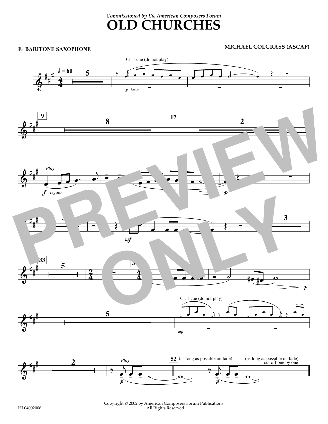 Produktbild zu: Old Churches - Eb Baritone Saxophone