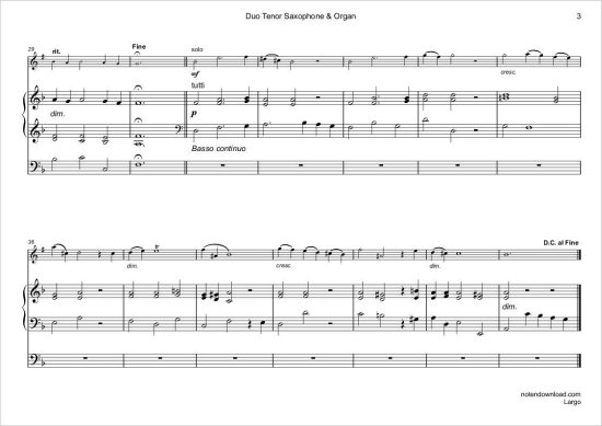 Product gallery: Page 4 of 5 Largo (Rinaldo: Arie der Almirena) , ,  (tenor/soprano saxophone + organ)