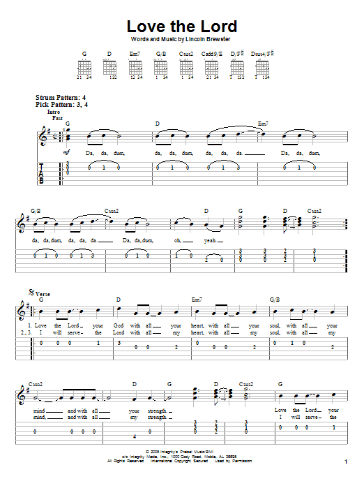 Product gallery: Page 1 of 1 Love The Lord, Lincoln Brewster