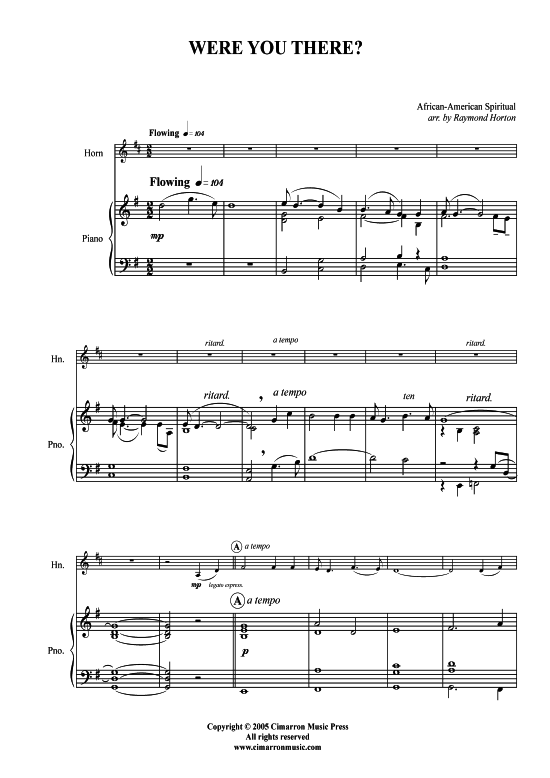 Product picture to: Were You There? African-American Spiritual