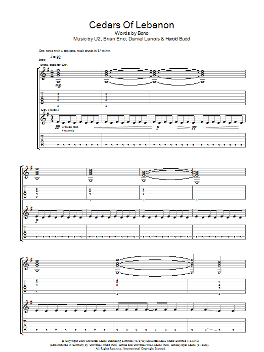Produktgalerie: Seite 1 von 1 Cedars Of Lebanon, U2, Gitarre
