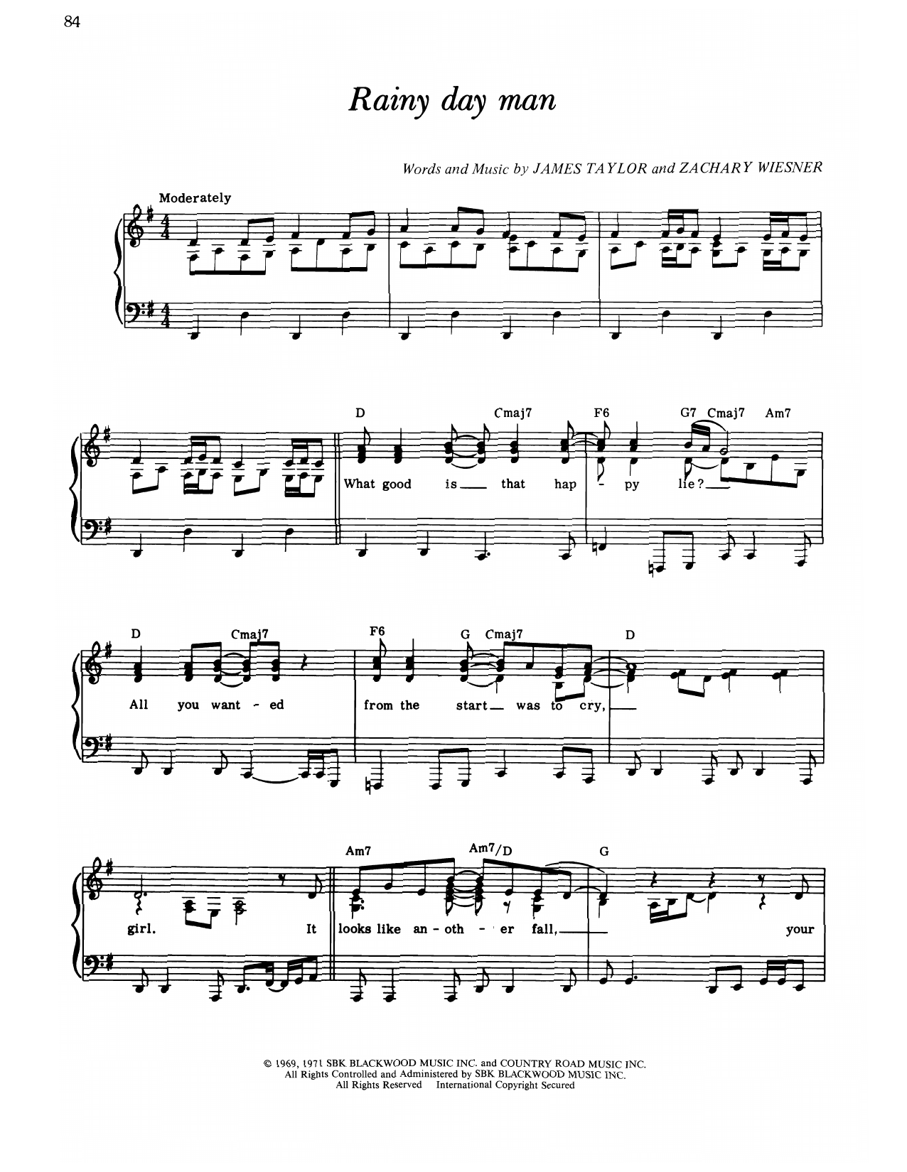 Produktgalerie: Seite 1 von 1 Rainy Day Man, James Taylor, Gesang, Gitarre, Klavier