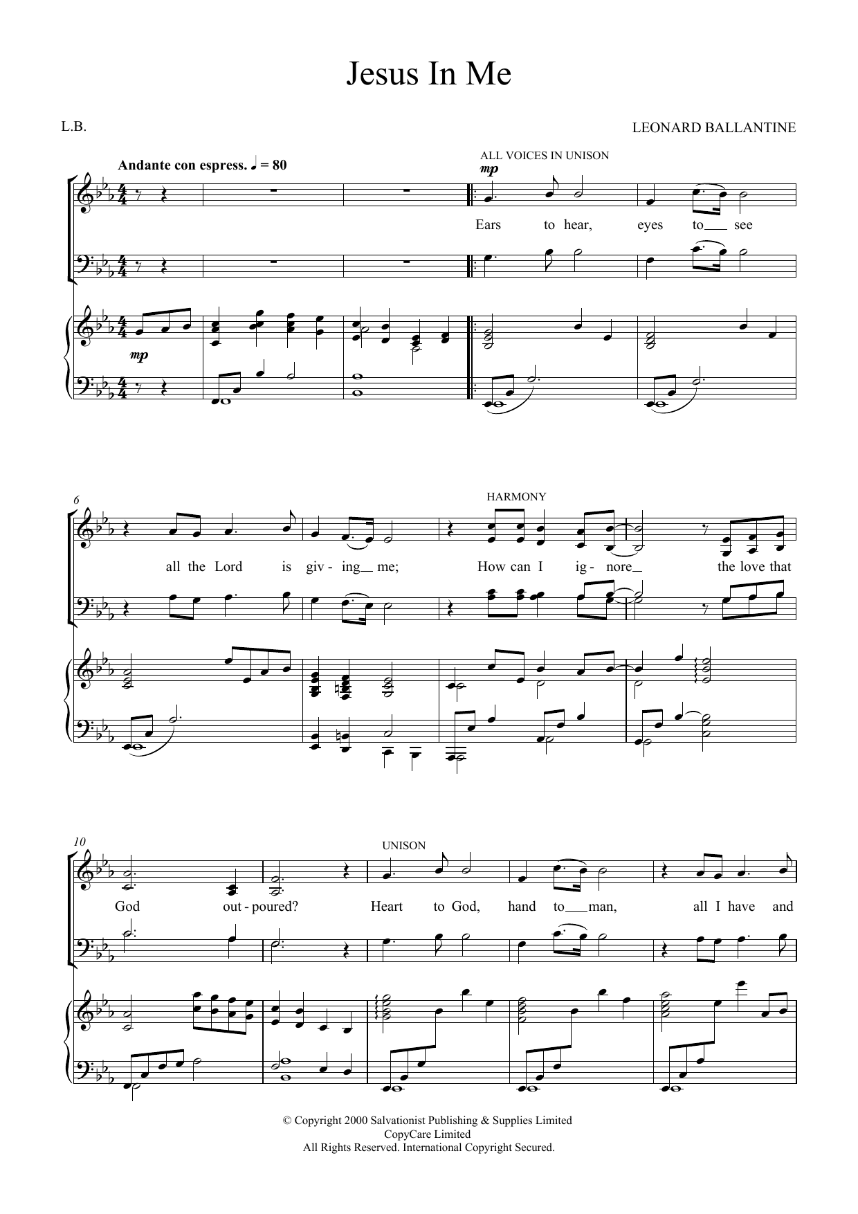 Produktgalerie: Seite 1 von 1 Jesus In Me, The Salvation Army, Chor