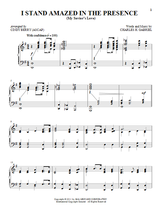 Product gallery: Page 1 of 1 I Stand Amazed In The Presence (My Savior's Love), Charles H. Gabriel