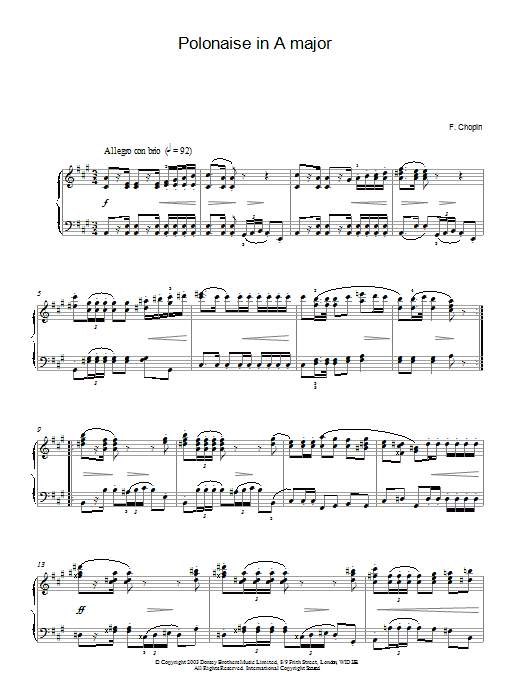 Product gallery: Page 1 of 1 Polonaise In A Major, Frederic Chopin
