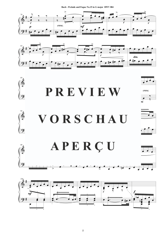Product gallery: Page 6 of 7 Prelude and Fugue No.15 in G major BWV 884, , Solo Piano
