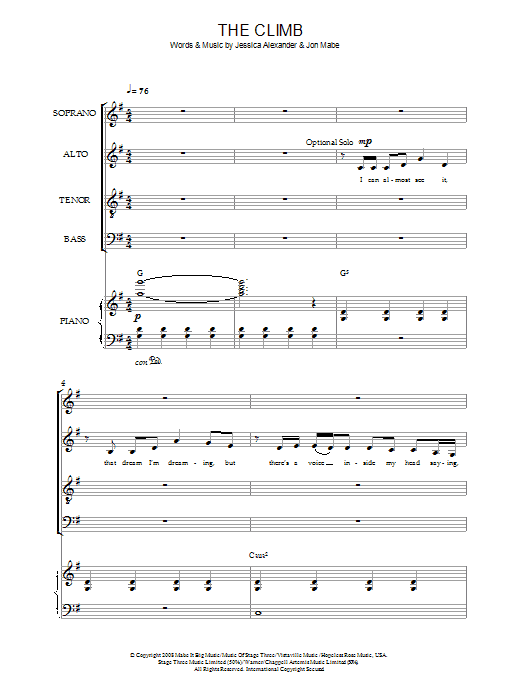 Produktbild zu: The Climb (from Hannah Montana: The Movie)