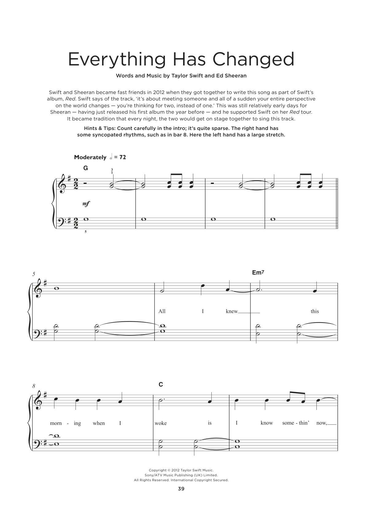 Produktbild zu:  Everything Has Changed (feat. Ed Sheeran) - Taylor Swift