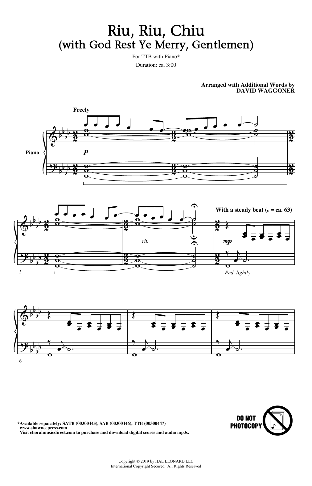 Produktbild zu: Riu, Riu, Chiu (with God Rest Ye Merry, Gentlemen) (arr. David Waggoner)
