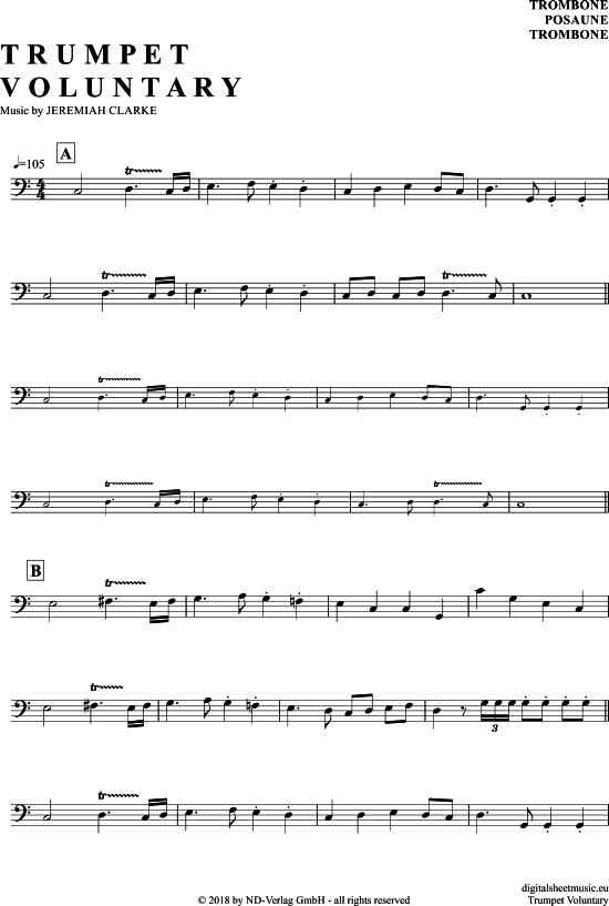 Product gallery: Page 1 of 4 Trumpet Voluntary , Clarke, Jeremiah, (Posaune / Bariton)