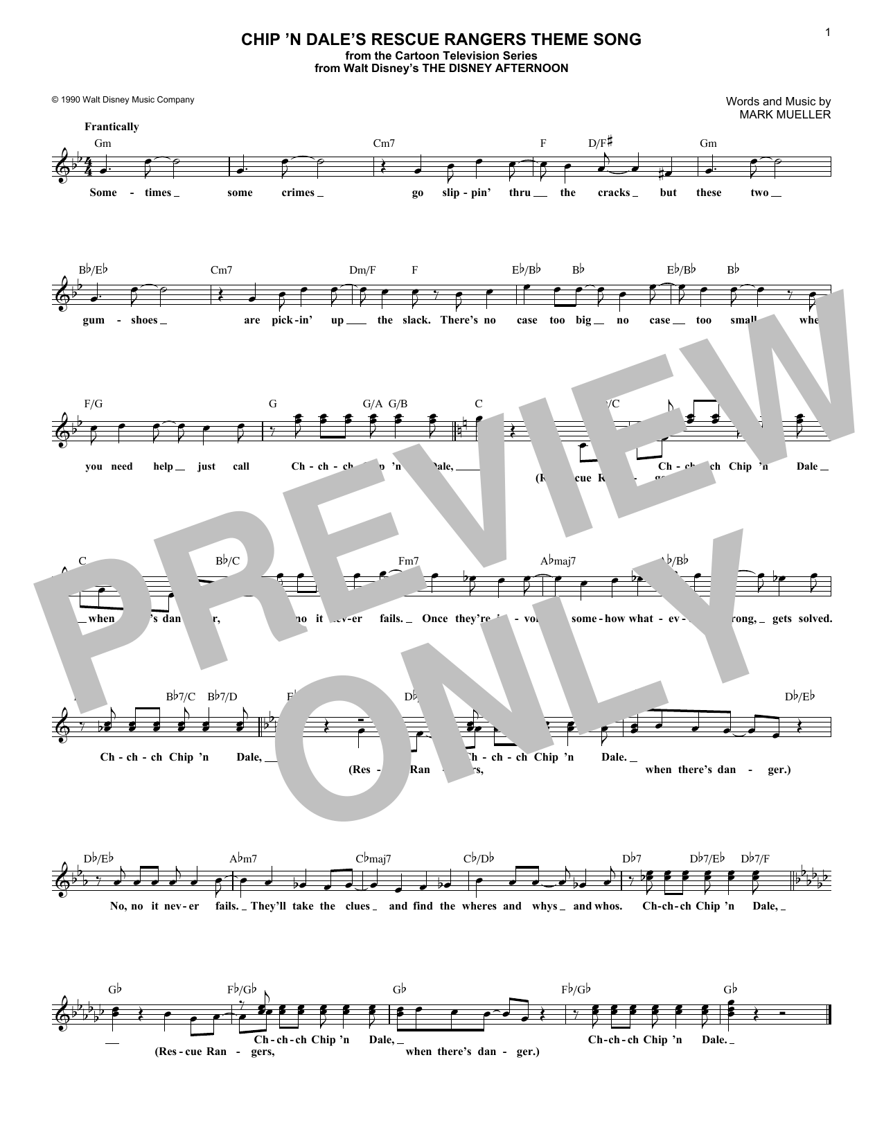 Produktbild zu: Chip 'N Dale's Rescue Rangers Theme Song