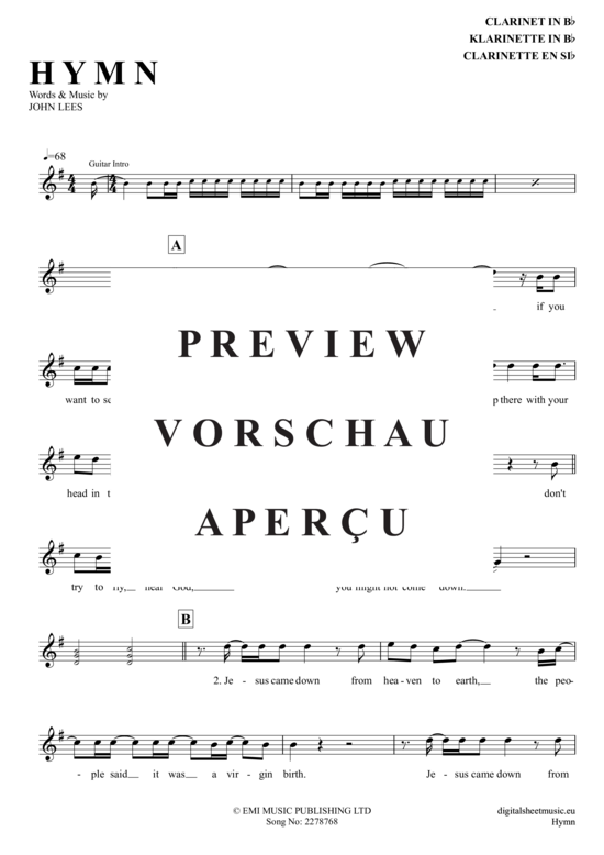 Product gallery: Page 2 of 4 Hymn , Barclay James Harvest, Clarinet in B-flat