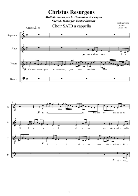 Produktbild zu: Christus Resurgens - Oster MotetteSantino Cara