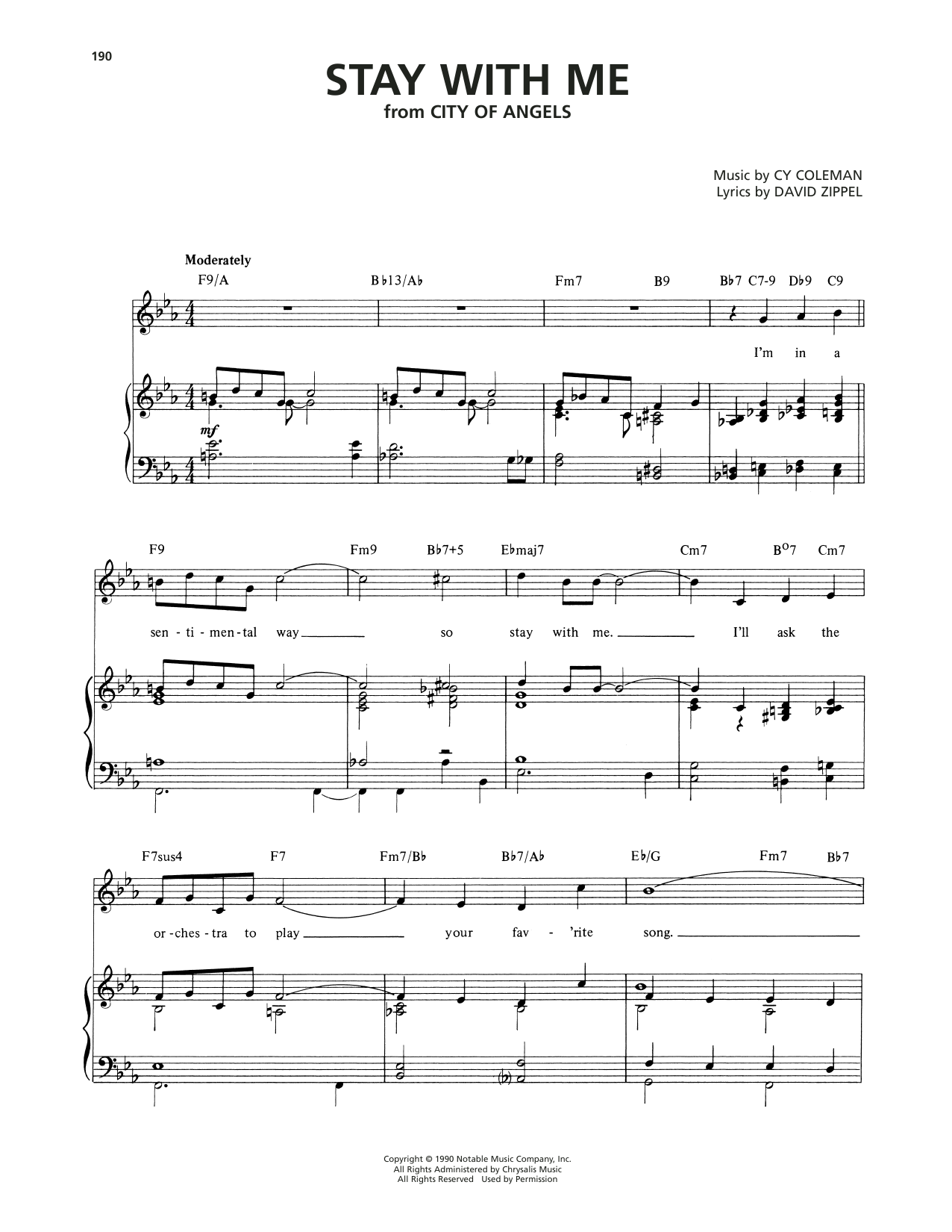 Produktgalerie: Seite 1 von 1 Stay With Me (from City Of Angels), Cy Coleman, Gesang, Gitarre, Klavier