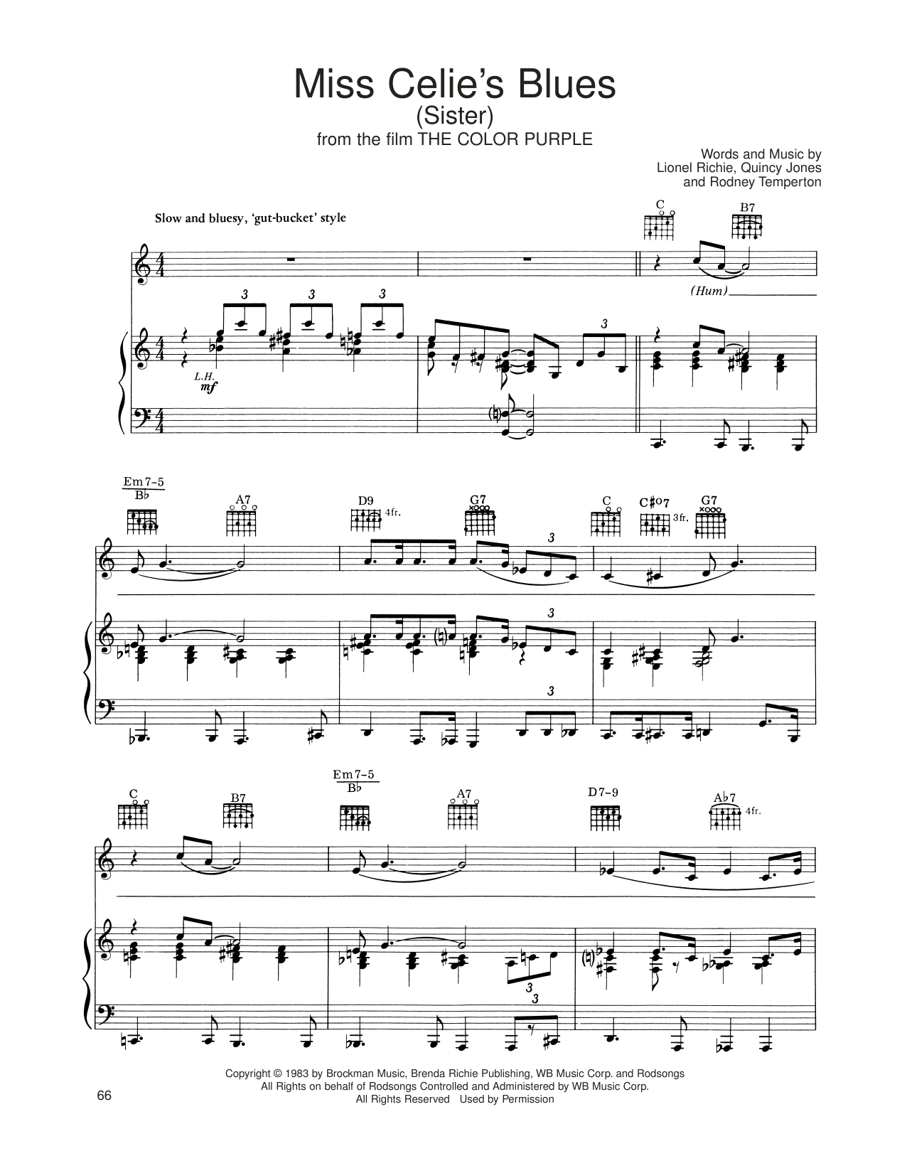 Produktbild zu: Miss Celie's Blues (Sister) (from The Color Purple)