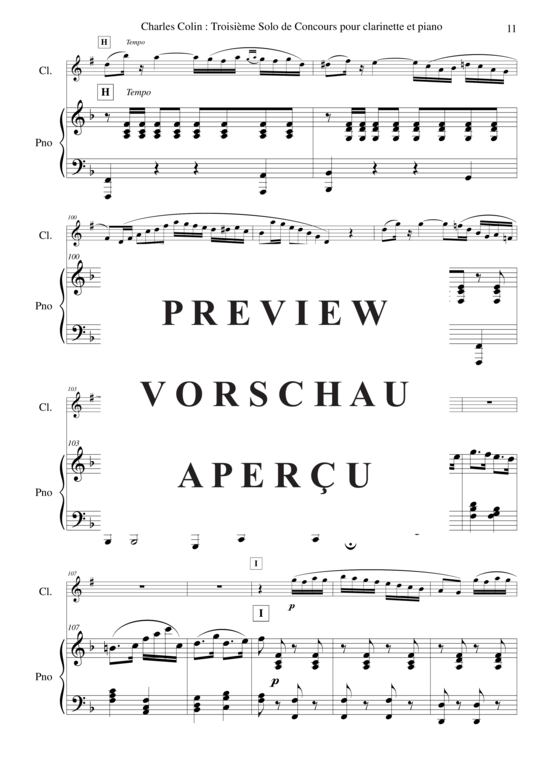 Product gallery: Page 12 of 19 Solo de Concours no. 3, opus 40 , , (clarinet in Bb + piano)