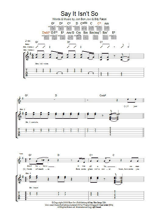 Produktgalerie: Seite 1 von 1 Say It Isn't So, Bon Jovi, Gitarre