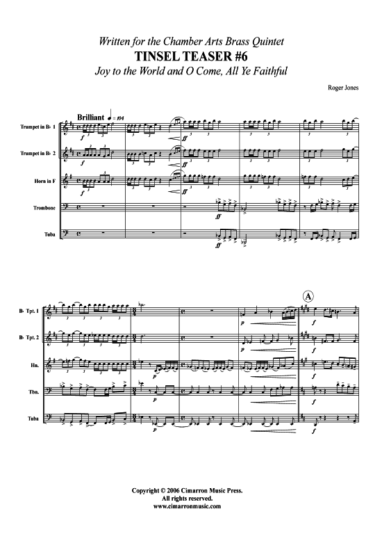 Produktbild zu: Tinsel Teaser 6 Joy to the World,  O Come, All Ye Faithful