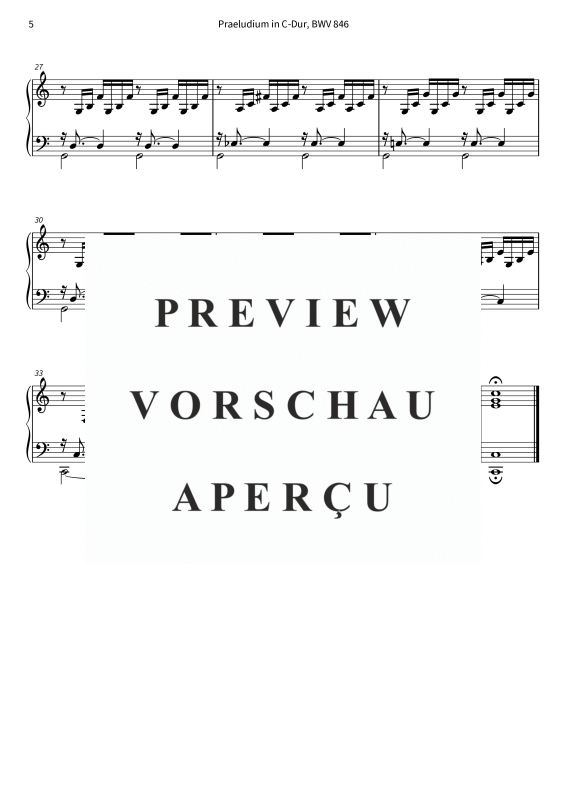 gallery: Praeludium in C-Dur - aus dem Wohltemperierten Klavier Band 1, , (Klavier Solo)